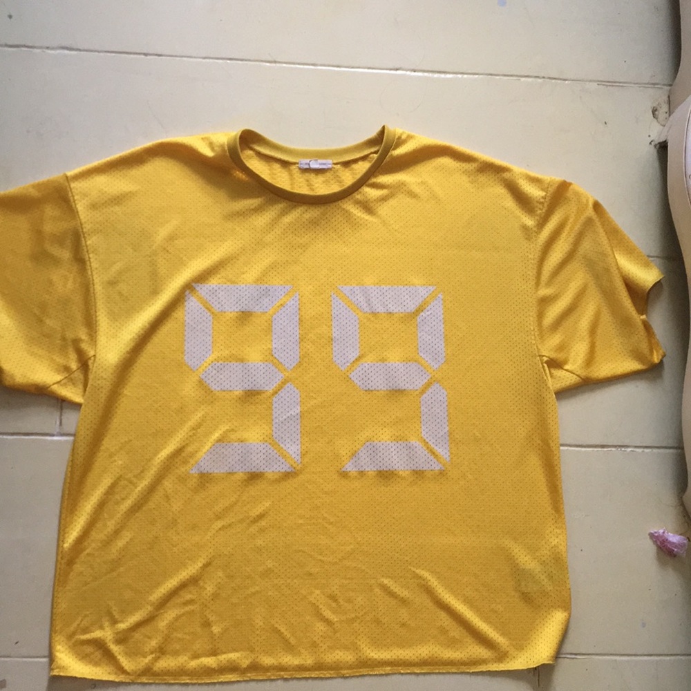 Mesh, yellow football jersey number 99, large